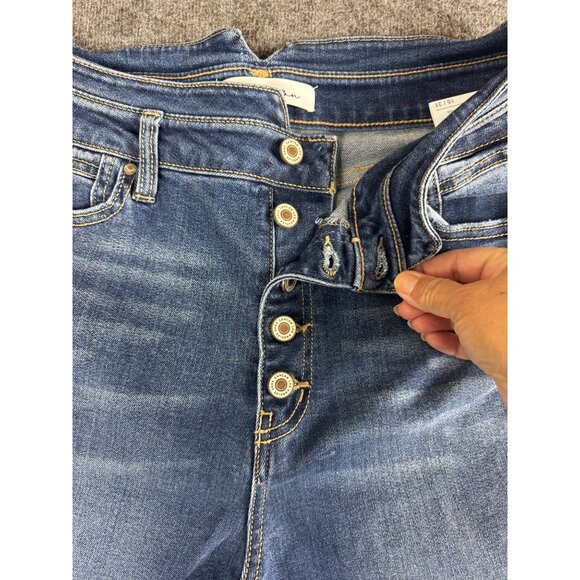 KanCan Womens Button-Fly Jeans High-Rise Distressed Hem Size 15/31 Blue - Picture 7 of 13